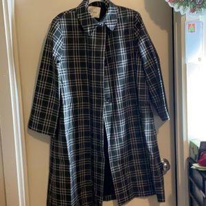 Vintage Mulberry 3/4 sleeve plaid trenchcoat